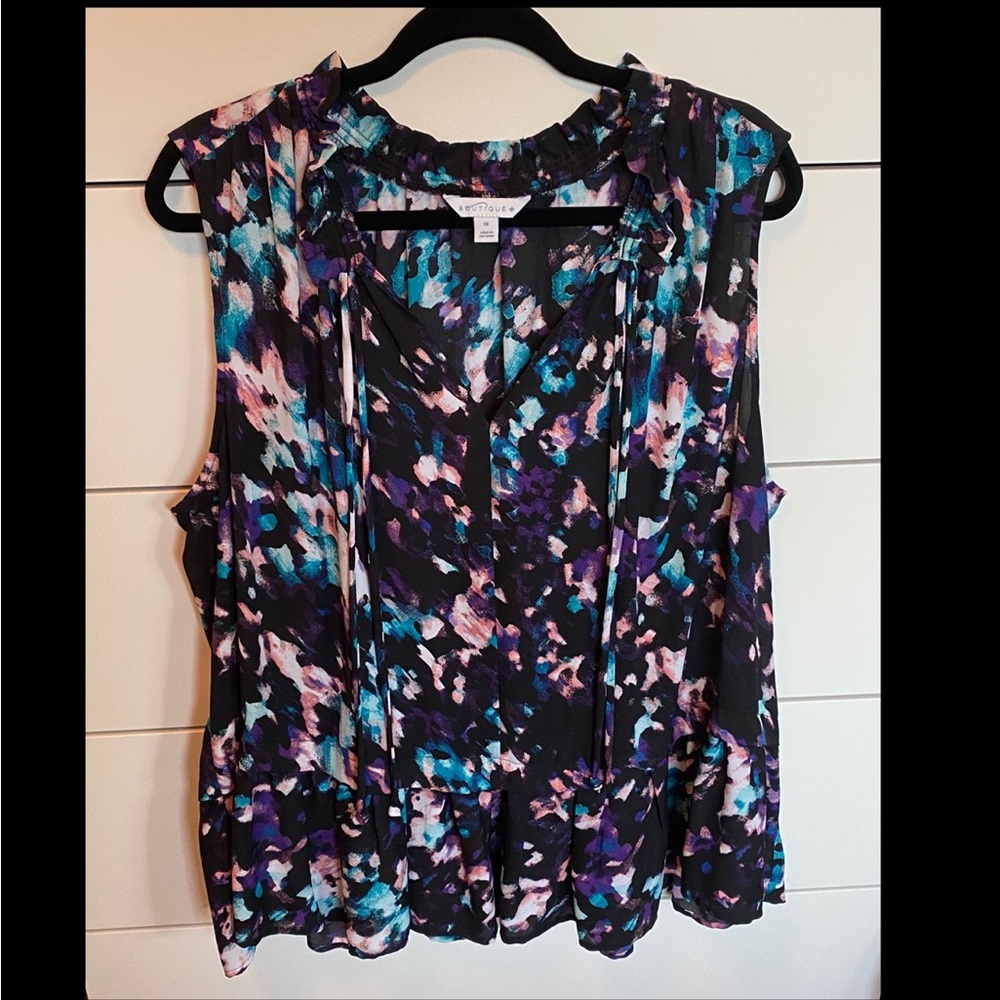 NWOT lightweight multicolored peplum blouse size 1x